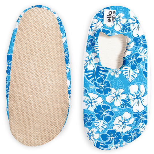 Non-Slip Sole, Unisex Baby, Children's Sea Shoes, Pool Booties, Blue Flower