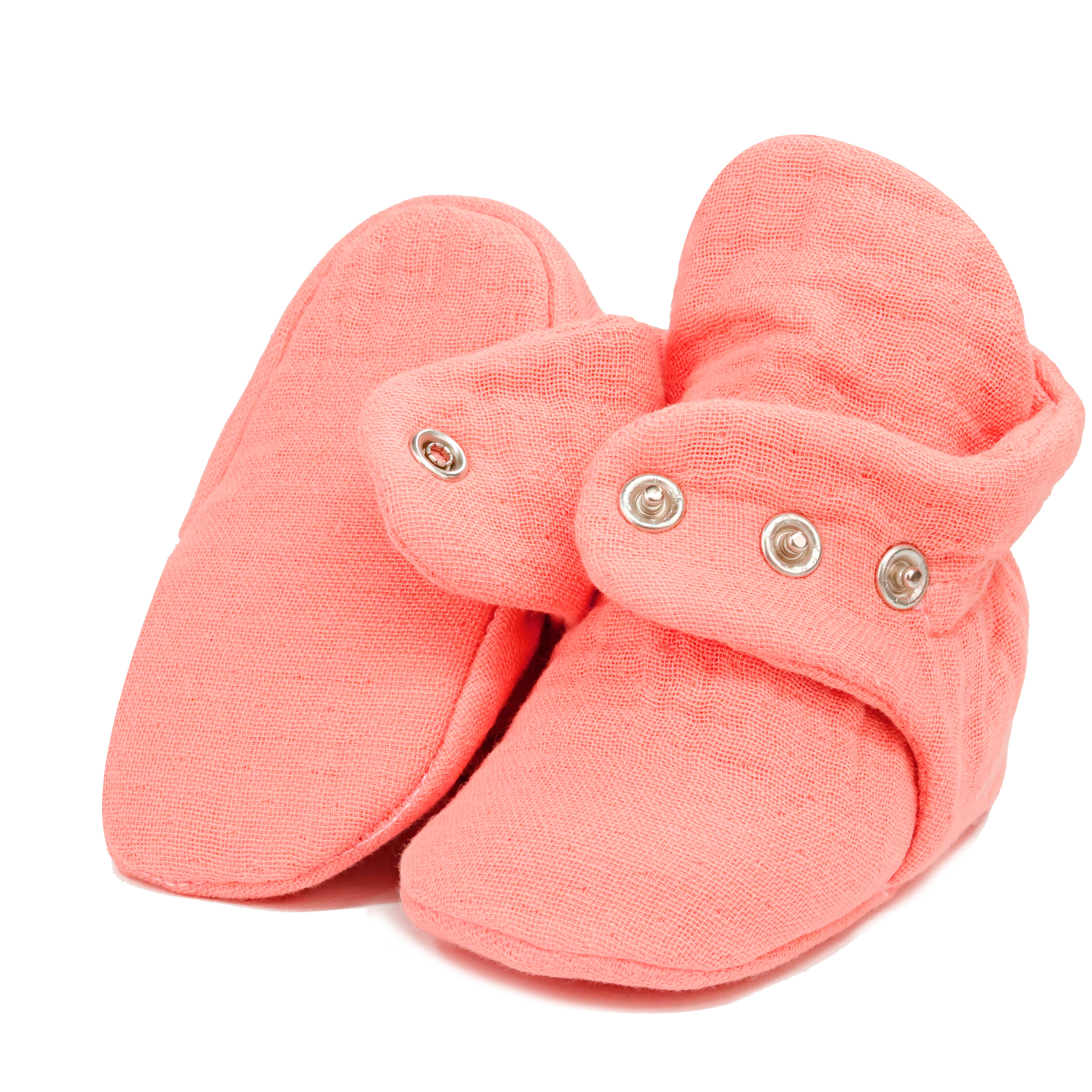 Muslin Stay On Baby Booties Dustyrose