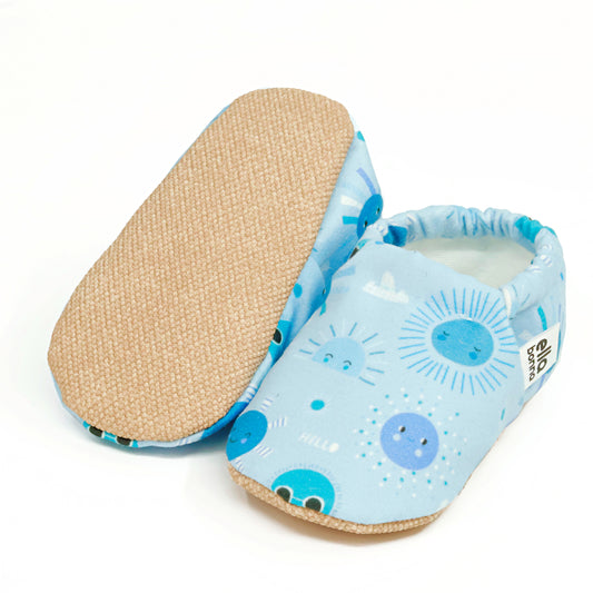 Ella Bonna Non-Slip Sole Sky Patterned Baby Booties, Home Boot Slippers Nursery Shoes