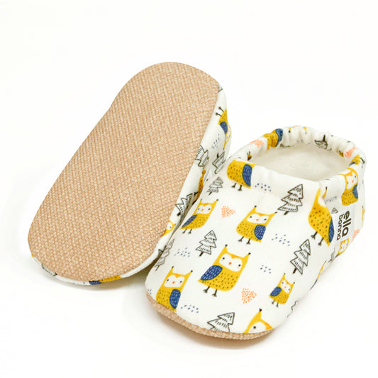 Ella Bonna Non-Slip Sole Bird Patterned Baby Booties, Home Boot Slippers Nursery Shoes