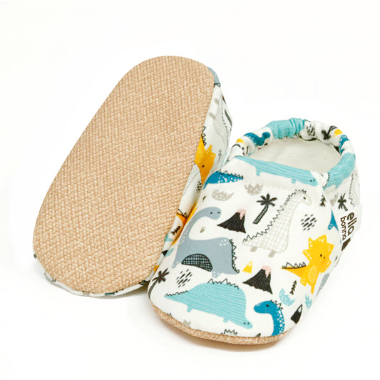 Ella Bonna Non-Slip Sole Dinosaur Patterned Baby Booties, Home Boot Slippers Nursery Shoes