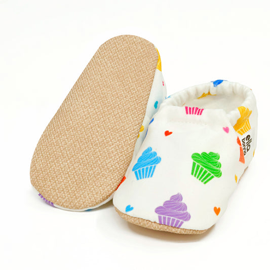 Ella Bonna Non-Slip Sole Cupcake Patterned Baby Booties, Home Boot Slippers Nursery Shoes