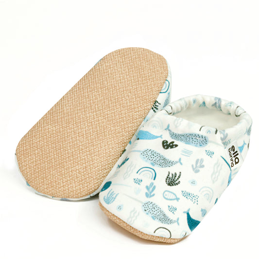Ella Bonna Non-Slip Sole Swordfish Patterned Baby Booties, Home Boot Slippers Nursery Shoes