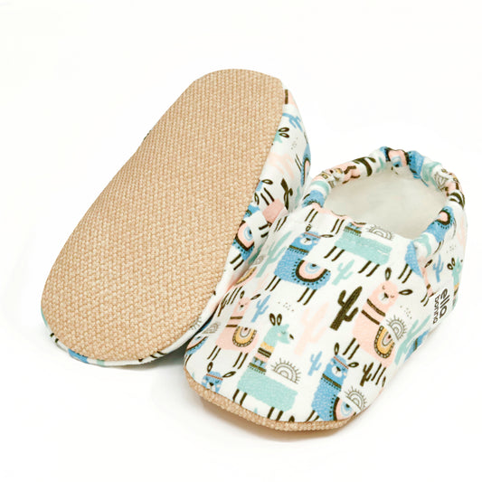 Ella Bonna Non-Slip Sole Lama Patterned Baby Booties, Home Boot Slippers Nursery Shoes