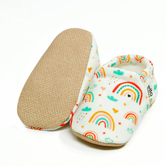 Ella Bonna Non-Slip Sole Rainbow Baby Booties, Home Boot Slippers Nursery Shoes