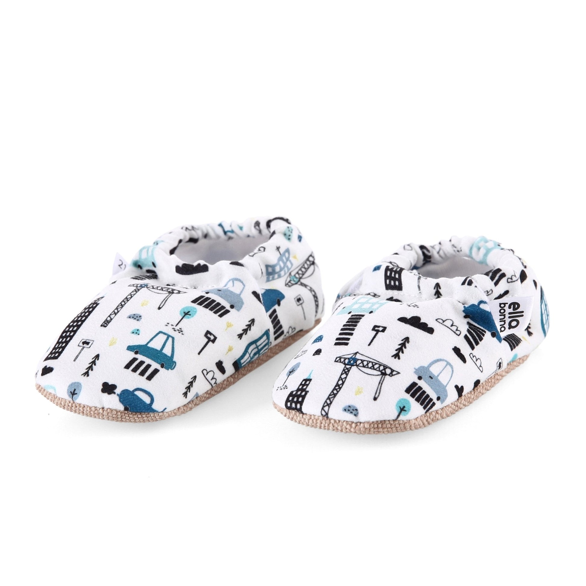 City Patterned Baby Booties 