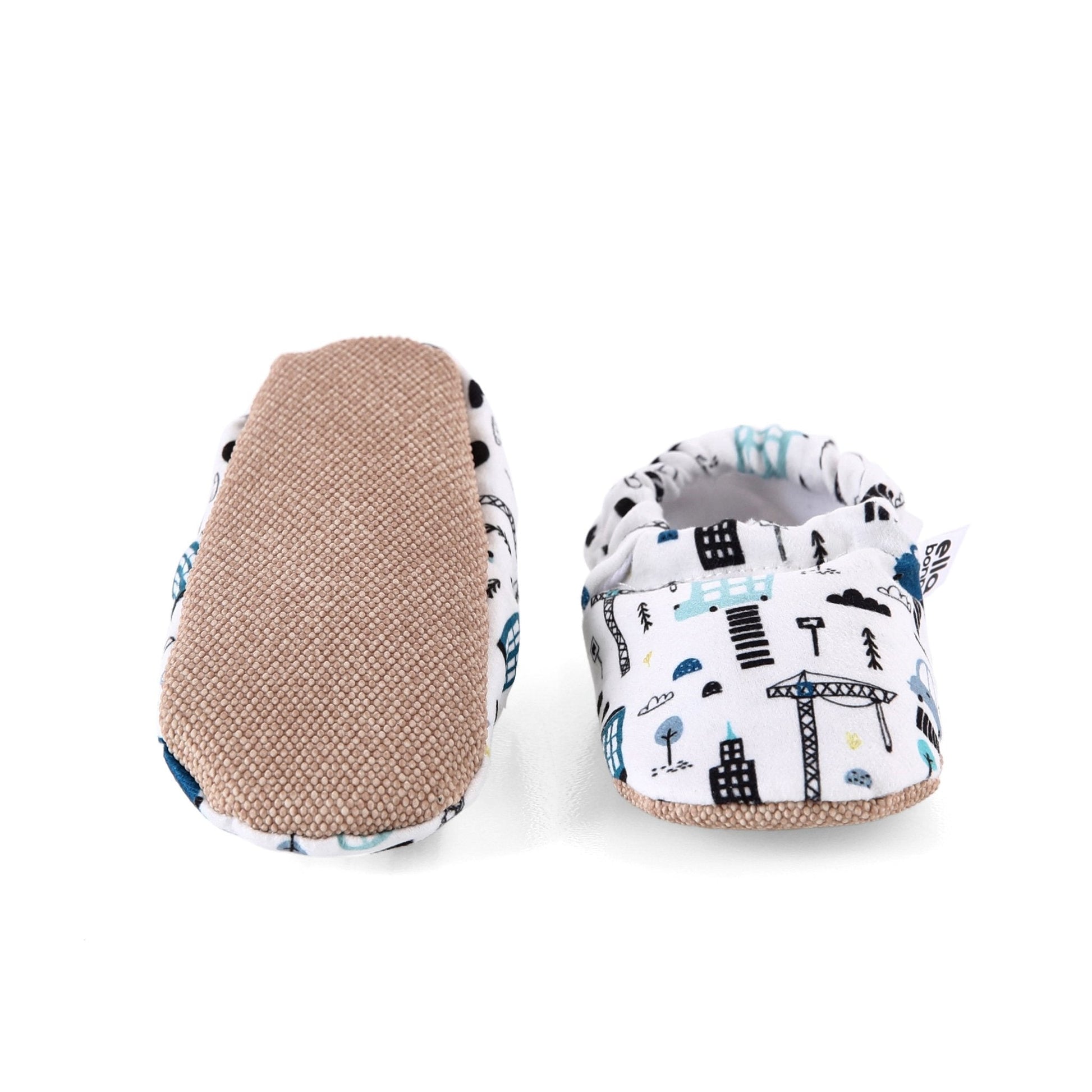 City Patterned Baby Booties 