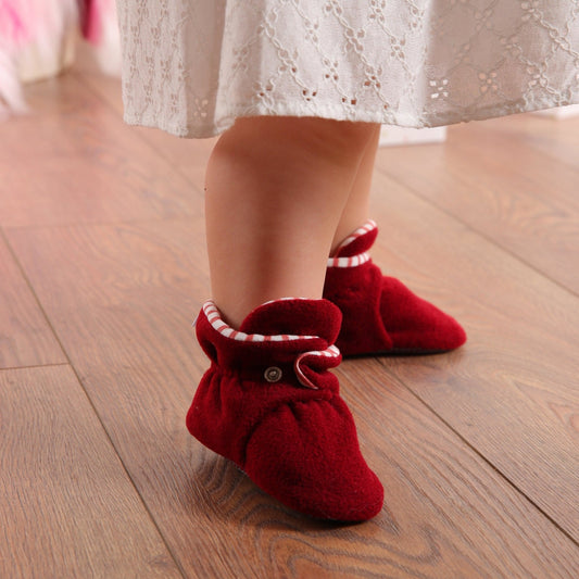 Burgundy Baby Booties 