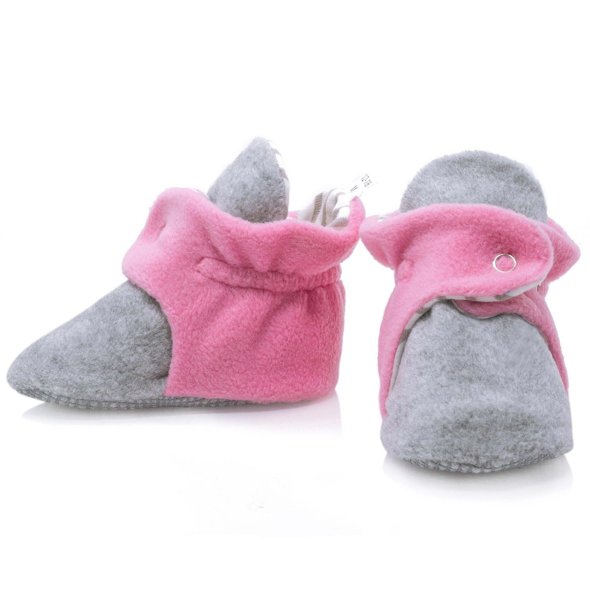 Gray Pink Baby Booties