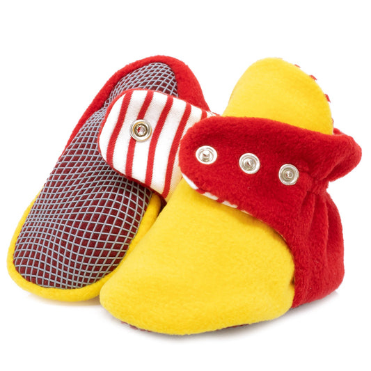 Yellow Red Baby Booties