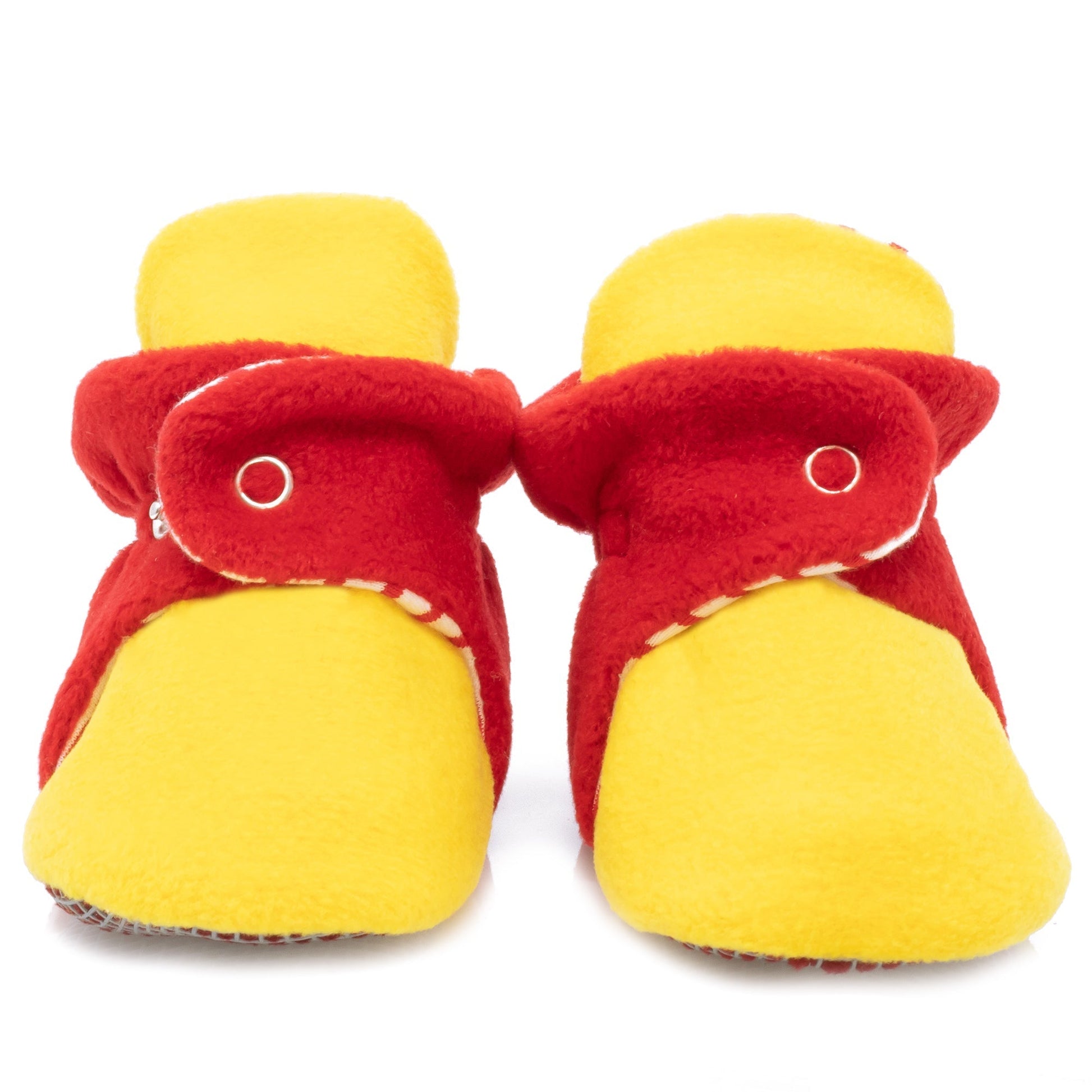 Yellow Red Baby Booties