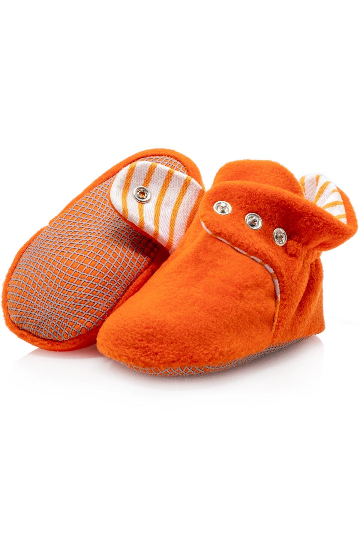 Orange Baby Booties