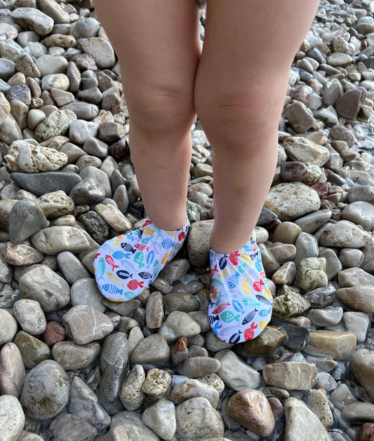 Non-Slip Sole, Unisex Baby, Children's Sea Shoes, Pool Booties, Colorful Fish